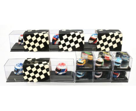 Onyx&nbsp; group of helmet collections to include HF020 Andrea de Cesaris 1/12th scale helmet; HF029 Mika Salo (signed by Mik