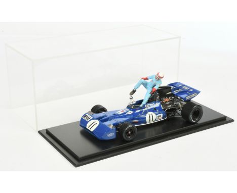Exoto 1/18 scale racing car - J. Stewart Ford with racing number 11- Mint unboxed in a perspex display case.COLLECTION ONLY.