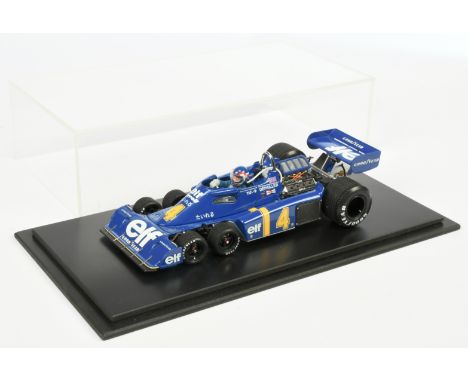 Exoto 1/18 scale model racing car - "Depailler elf Tyrrell" racing number 4 - Mint unboxed in a perspex display case.COLLECTI