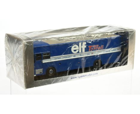 Spark model Minimax S0296 Tyrrell Transporter 1970, "elf Tyrrell Team Jackie Stewart Francois Cevert" - Mint in Mint box.