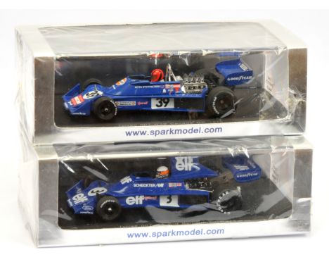 Pair of Spark racing models, scale 1:43 S 1649 Tyrrell 007 Canada GP 1976 plus others similar (see photo). (2)