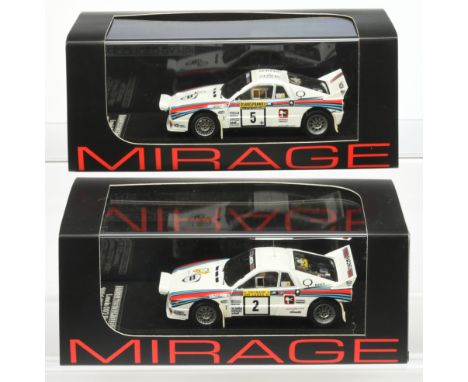 Pair of Mirage model Lancia 037 Rally 1983 1000 Lakes number #2 &amp; #5 - Mint in Mint boxes. (2)