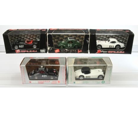 Brumm (Italy) 1/43rd scale a boxed group of models - Including Jaguar XK120 HP160; Brumm Special Porsche Coupe 356 1952 plus 