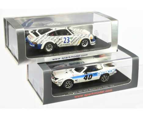 Pair of Porsche 924 &amp; 911 GTS Monte Carlo Rally 1979 &amp; 1983 Spark models - (1) with racing number 23; (2) with racing