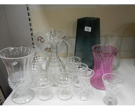 A good lot of glass ware including a decanter