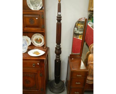 A mahogany 4 poster post lamp
