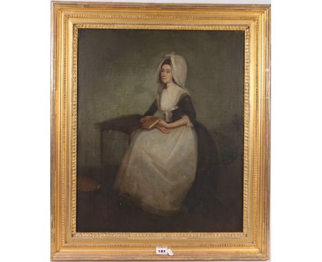 ENGLISH SCHOOL (19th century) Portrait of a seated lady Oil on canvas, in a beaded gilt Hogarth frame, 57cm x 47cm