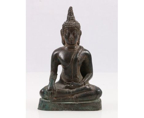 Early 19th century bronze figure of Buddha seated in the lotus position, 11.5cm.