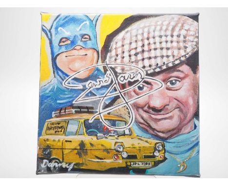 Sir David Jason OBE - signed canvas with artwork added by Danny Byrne - Inspired by Sir David's most iconic character, Derek 