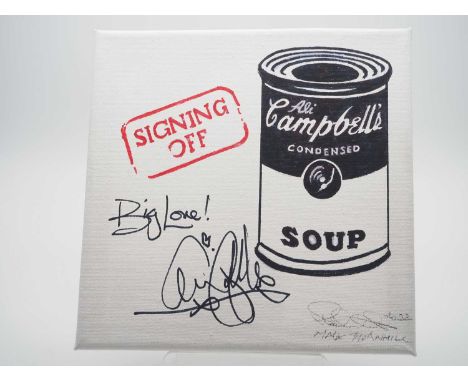 Ali Campbell signed canvas with artwork added by Mark Thornhill - Talented non-professional artist from Andover. Excellent ta
