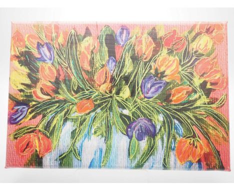 Lisa Cooper - 'VASE OF TULIPS' - print on canvas - 11.75" x 8" - PROVENANCE: Donated to and sold on behalf of Macmillan Carin