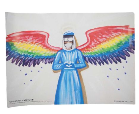 Rachel List 'NHS ANGEL' - Limited edition print - painted during Covid pandemic - print on paper - 27.5" x 20" - PROVENANCE: 