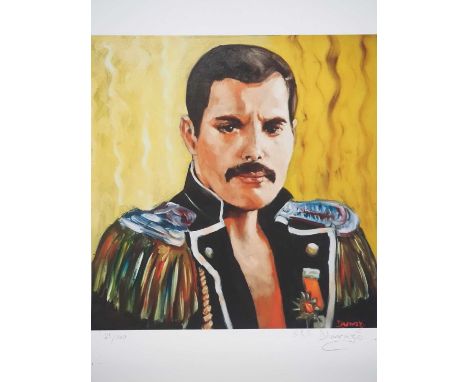 Dhanraz Ramdharry - FREDDIE MERCURY - 21/100 signed and hand numbered signed and hand numbered limited edition print from ori