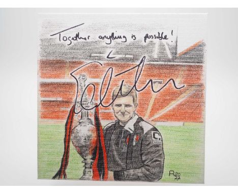 Eddie Howe signed canvas with artwork added by Steve Rolls - He may be setting the world alight up North but down South every