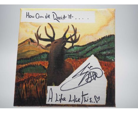 Sian Evans - Kosheen signed canvas with artwork added by Tonia Butchart. British electric band Kosheen. Taken form their albu
