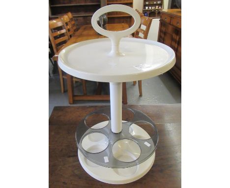 1960's or 70's white plastic bottle carrier with loop handle and shelf. (B.P. 21% + VAT)