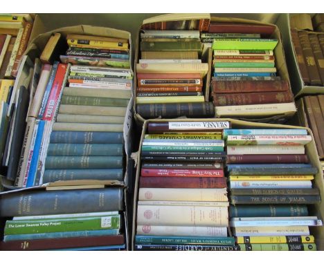 Nine boxes of Welsh interest books on: Welsh History, Topography, Literature, Poetry, Art & Academic Books, Maps, etc, with a