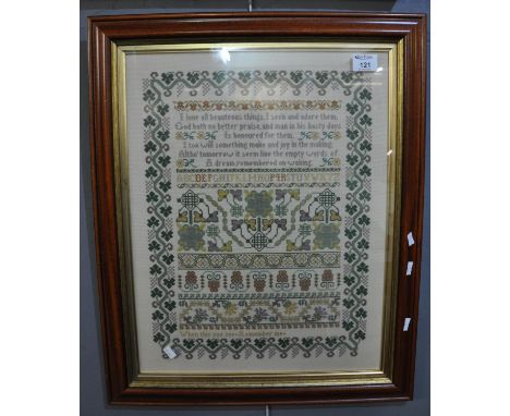 Modern needlepoint sampler of some quality, framed and glazed. 51 x 40cm approx. (B.P. 21% + VAT) 