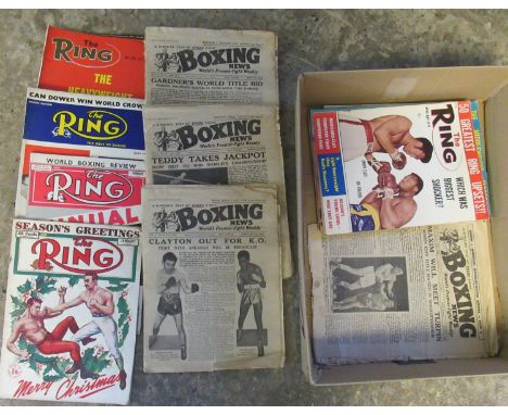 Box of vintage boxing Magazines: 15 various odd issues of 'The Ring' from January 1951 to 1979, consisting of odd issues from