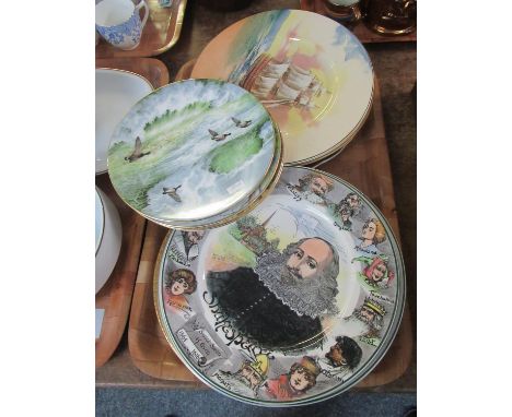 Tray of mainly collectors plates to include; Royal Doulton 'Waterside' x 4, Royal Doulton 'Dickens', 'Shakespeare' etc, vario