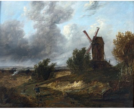 Attributed to Patrick Nasmyth (Scottish, 1787-1831), "The Coming Storm", signed with initials and dated 1822, oil on panel, i