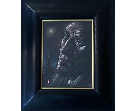 •Peter Howson O.B.E. (Scottish, b. 1958), Head by Moonlight, signed lower right, pastel, framed. 28cm by 20cm. Note: this lot