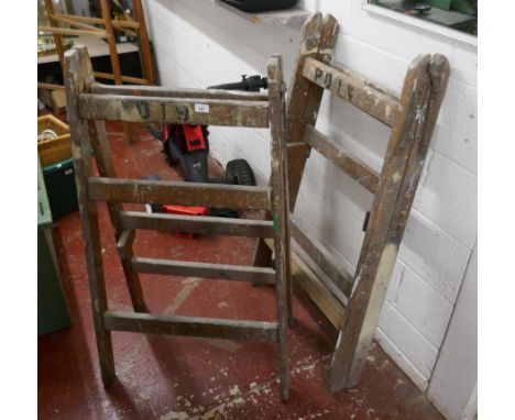 Pair of vintage trestles marked A Bratt and son 