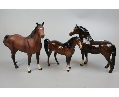 3 Beswick horses 