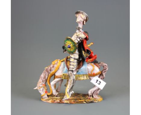 A hand made Italian pottery model of Don Quixote, H. 23cm.