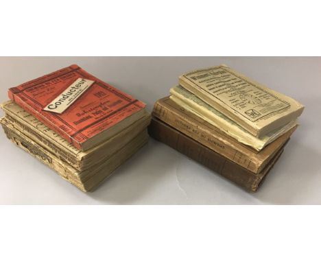 A box containing various books and railwayana including BRADSHAW'S "General Railway and Steam Navigation Guide July 1866", an