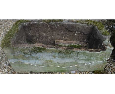 A 19th Century natural stone rectangular trough