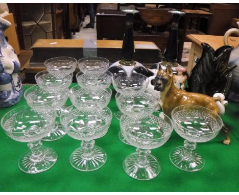 A collection of various china to include a pair of Royal Doulton gourd shaped vases, a Rosenthal figure of a boxer dog, two L