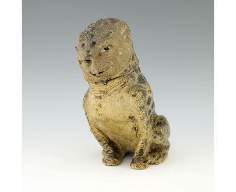 Robert Wallace Martin for Martin Brothers, a grotesque sculptural stoneware jar and cover, 1884, modelled as a dog like creat