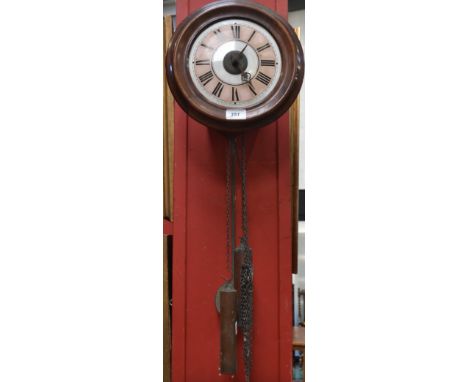 An Edwardian wall hanging alarm clock, Lovejoy and Co