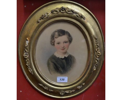 L. Rayner (second half, 19th century)Portrait of a Boy of Means, half-length, casually coiffed hair in ringlets, lace-trimmed