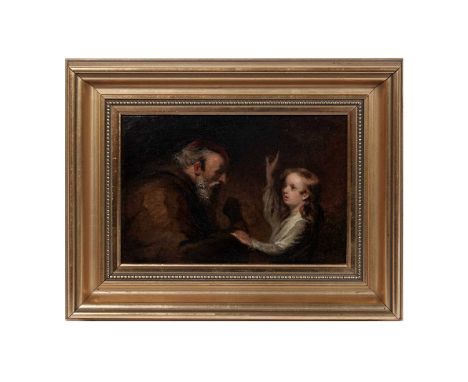 Attributed to Thomas Faed RSA(1826-1900)Samuel and Eli,attributed verso, oil on panel,13.5 x 20.5cms, in frame.Notes:Indistin