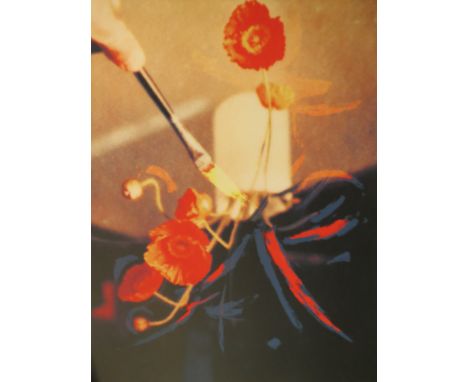 Taniguchi - Painted Flower - L E - a signed, limited edition, contemporary Japanese print, signed, titled and numbered to mar
