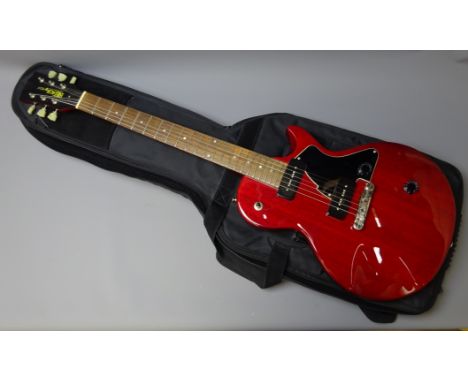 Fret-King by Trev Wilkinson Eclat 2 red finish electric guitar, Blue Label Series, ser. no. 0135, with original soft case & w