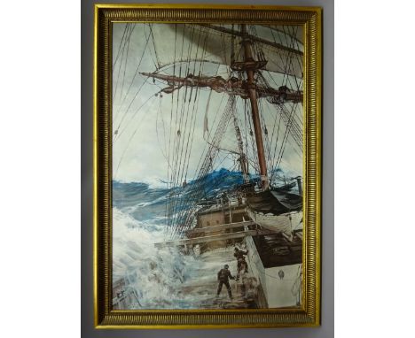 After Montague Dawson 'The Rising Wind' colour print, 90cm x 60cm Condition Report Click here for further images, condition, 