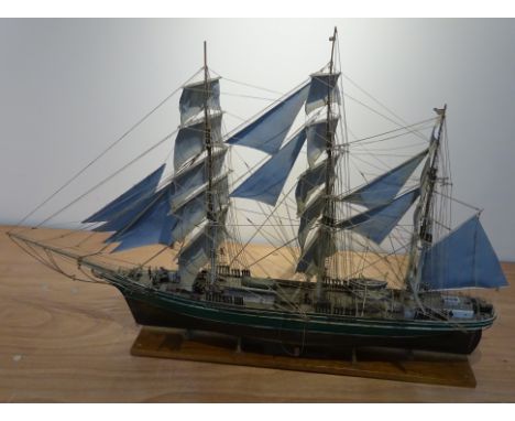 Scale model of the three masted Clipper ''Thermoplyae' fully rigged on stand, L90cm, H57cm Condition Report Click here for fu