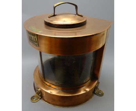 Meteorite ship's copper 'Towing' light, No.C30628, H33cm  Condition Report Click here for further images, condition, auction 