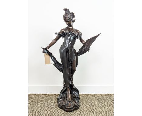 BRONZE LADY, signed E. Rossi, 116cm H. 