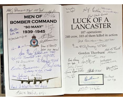 WW2 multiple signed hard back book Luck Of A Lancaster Signed 39 WW2 RAF Bomber Command Veterans. Luck Of A Lancaster by Gord