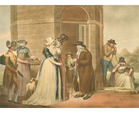J. R. Smith, A hand-coloured print, 'The Chalybeate Well at Harrogate', published 1796, 16" x 20", (41x51cm).