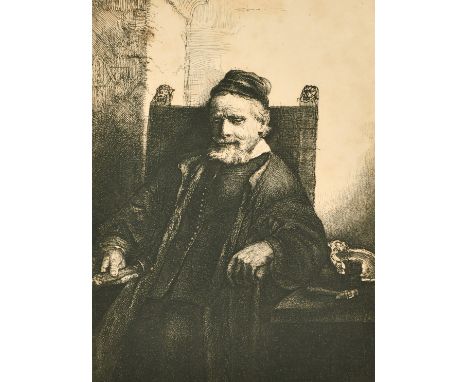 After Rembrandt Van Rijn, (19th Century Impression) Jan Lutma, goldsmith, etching, 8.25" x 6.25", (21x16cm), (unframed).