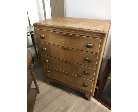 VINTAGE LIGHT OAK 4 DRAWER CHEST