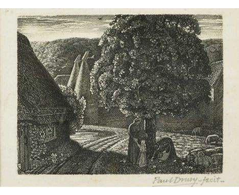 § Paul Drury (1903-1987) Septembersigned and inscribed 'Paul Drury - fecit-' (lower right)etching, 2nd edition, 13th state, p