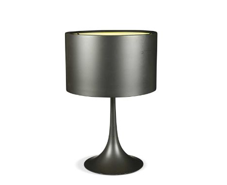 Sebastian Wrong for Flos, a T2 'Spun' table lamp, with spun metal frame and diffuser and die-cast aluminium diffuser support 