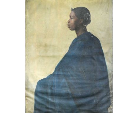 § Nathaniel Sparks RE (1880-1956)  A Native of Sierra Leone oil on canvas, unframed and unstretched 110 x 83.5cm; together wi