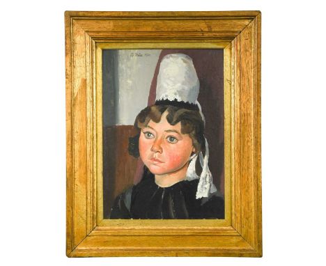 § Rudolph Ihlee (1883-1968)  Melanie['s] Head, Brittany signed and dated 'R. Ihlee 1921.' (upper left) oil on board 35 x 25cm